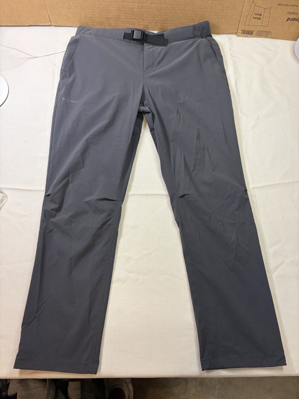 Marmot Pants Women’s Size 14 Gray Lightweight Belted Hiking Outdoor Trail